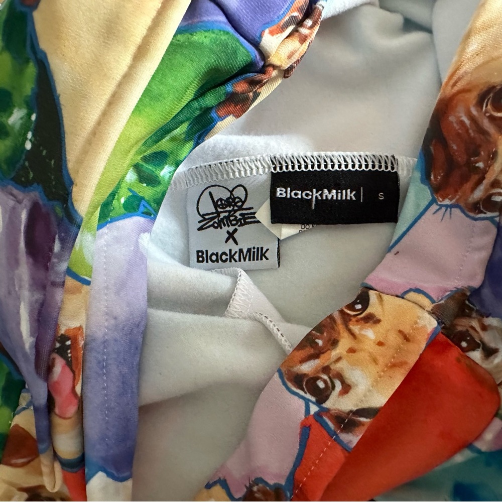 Blackmilk Lora Zombie Pugs and Skulls Short Overalls - Picture 4 of 5